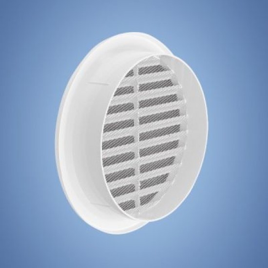 Szellőzőrács kör alakú hálóval fehér színben - 150 mm