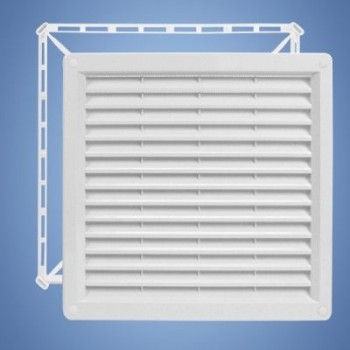 Hálós szellőző kerettel fehér színben - 200 × 200 mm