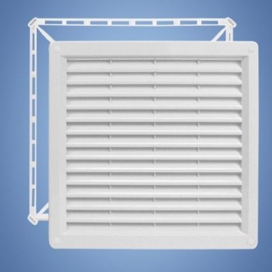 Hálós szellőző kerettel fehér színben - 300 × 300 mm