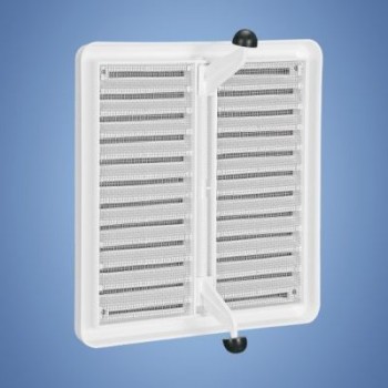 Hálós állítható szellőzőrács fehér színben - 175 × 175 mm