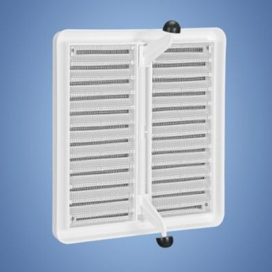 Hálós állítható szellőzőrács fehér színben - 175 × 175 mm