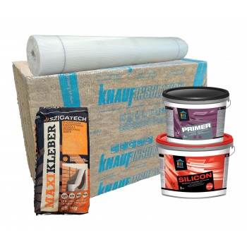 Ásványgyapot szilikon kapart 1.5 mm vakolat hőszigetelő rendszer - 4 cm