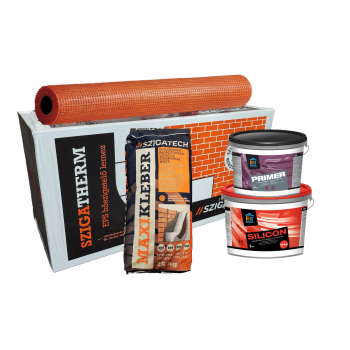 SZIGATHERM Grafitos EPS szilikon dörzsölt 2 mm vakolat hőszigetelő rendszer - 25 cm