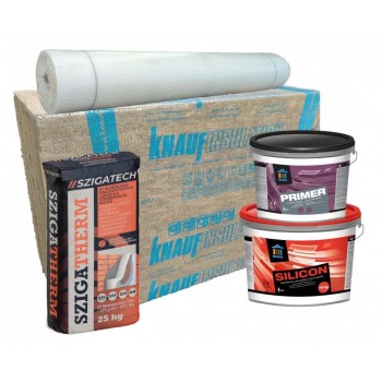 Ásványgyapot szilikon kapart 1.5 mm vakolat hőszigetelő rendszer - 2 cm
